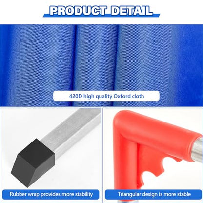 5 Pcs Table Tennis Barrier, 55" x 29.5" Practice Training Baffle with 420D Oxford Cloth, Portable Pickup Surround for Quick Ball Collection, Table Tennis Court Fencing Walls - color: Blue
