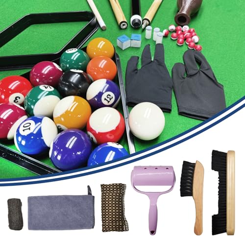 95pcs Pool Table Accessories Set - Balls, Triangle, Rack, Cue, Chalk, Tips, Stickers, Cloth, Brush & Cleaner Set