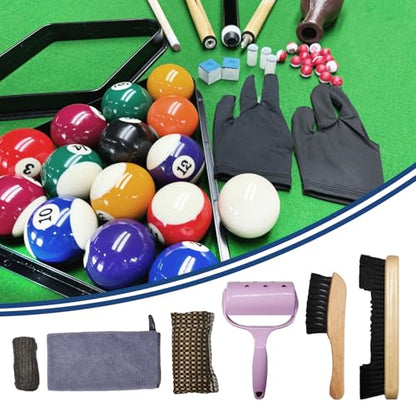 95pcs Pool Table Accessories Set - Balls, Triangle, Rack, Cue, Chalk, Tips, Stickers, Cloth, Brush & Cleaner Set