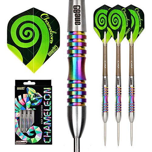 ONE80 90% Tungsten Steel Tip Darts Sets Chameleon, Night Hunter Professional Darts Set - style: CR 23g