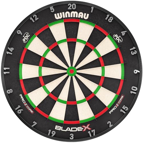 WINMAU Professional Bristle Dartboard - PDC Tournament Board with Official Tournament Specifications - Available in Blade 6 Single, Dual, Triple Core & Blade X Generations