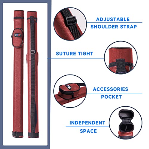 GSE Games & Sports Expert Billiard Cue Cases, 1x1 Deluxe Hard Billiard Pool Cue Stick Carrying Case, Pool Billiards Accessories (Several Colors Available) - color: Burgundy