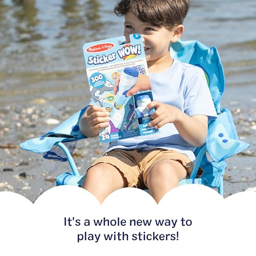 Melissa & Doug Sticker Wow!™ 24-Page Activity Pad and Sticker Stamper, 300 Stickers, Arts and Crafts Fidget Toy Collectible Character – Shark - for Kids Ages 3+ - FSC Certified - color: Shark, size: Single