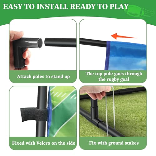 2025 New Upgrade Metal Football Toss Game with 4 Inflatable Balls Throwing Target Games Football Gifts for Boys 8-12, Target Practice for Kids Ages 3+ Sports and Outdoors Toys for Family Fun Play