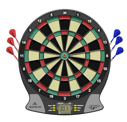 Carromco Electronic Dart Board Score 2nd Generation 92016 Unisex Adult, Black, Red, Green, Yellow