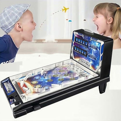 PHATM Mini Pinball Game for Home Retro Desktop Marble Arcade with Digital Scoreboard Lights Sounds Parent Preschooler Puzzle Pinball Machine
