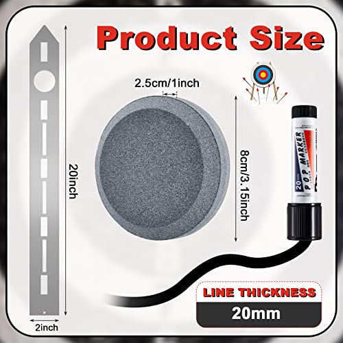Axe Throwing Target Template Stencil, 3 Pieces Standard Markers and Sharpening Stone Multi Purpose Whetstone Blade Sharpener for Drawing Axe Throwing Target Template(Silver)