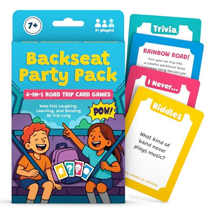 WELL BALANCED Road Trip Games for Kids Travel Essentials, Trivia, Riddles, Car Activities Must Haves for Ages 7+