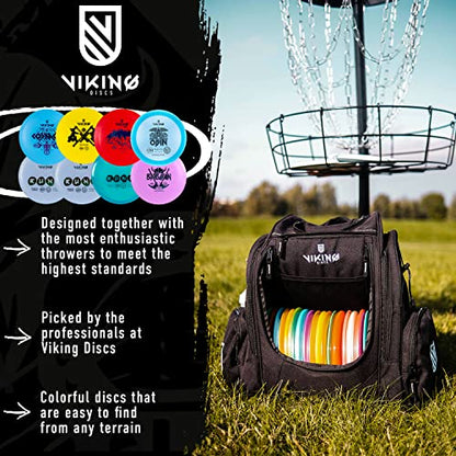 Viking Discs Starter Disc Golf Set - 8 Discs for Any Distance, PDGA Approved - Disc Golf Equipment for Adults - Putter, Mid-Range, Fairway & Distance Driver