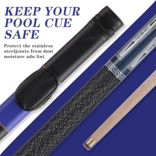 10mm11mm12mm13mm Billiard Pool Cue Stick Set, 20 oz 58 inch Canadian Maple Cue Stick Irish Linen Wrap, Cue Stick for Beginner, Commercial and Home Entertainment - color: 10mm Royal Blue with case
