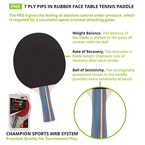 Champion Sports PN9 Table Tennis Paddle