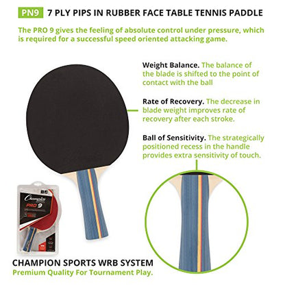 Champion Sports PN9 Table Tennis Paddle