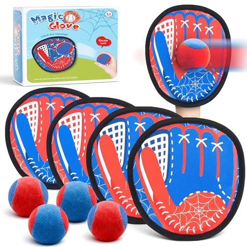 Toss and Catch Ball Game Set, Toddler Baseball Glove for Beach Pool Yard, Kids Sports & Outdoor Play Toys with Family, Fun Birthday Gift for Ages 3 4 5 6 7 8-12 Year Old Boys Girls - style: Toss and Catch Ball Game Set