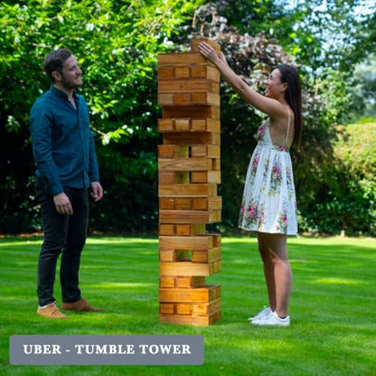 Uber Games Uber Tumble Tower in Storage Bag - Varnished Hardwood - size: Uber