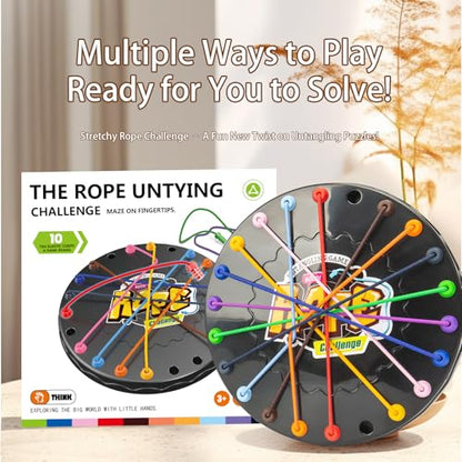 lartoys Rope Untangling Puzzle Game, Mini Travel Size Educational Strategy Board Game for Kids & Adults, Family Travel Party Games with Multi-Level Challenges, Gifts for All Ages - size: mini(6.2 in)