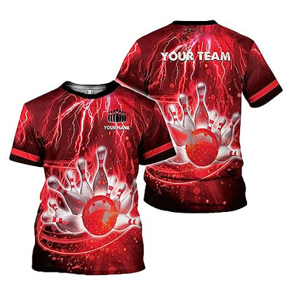 Rivelus Personalized Name Bowling Shirts for Men and Women 3D, Bowling Shirts for Team Bowling, Bowling Shirts Gift - color: Blm20
