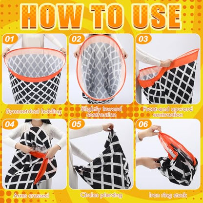 Leitee 11 Pcs Granny Pants Yard Game Games Set Oversized Pants with Bouncy Balls and Air Pump Outdoor Tossing for Basketball Party Supplies Sport Play Adults Fun Family Reunion Gatherings - style: Basketball