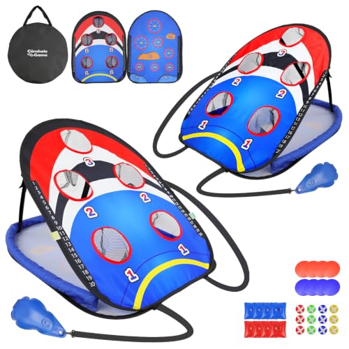 ROSE ME Pool Cornhole Game Floating, Double Sided Pool Games for Adults, 3x2ft Water and Land Dual-Purpose Corn Hole Boards Set,Easy Set Up, Portable Fun Toys for Poolside, Beach, Lake