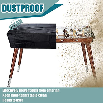 Foosball Table Cover, Outdoor Waterproof, Black, Polyester, Drawstring Closure, Fits 64x45x19in Tables