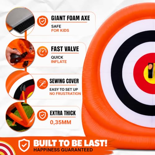 Axe Throwing Game for Backyard – Giant 7ft Inflatable Target w/ 15+ Exclusive Games & Air Pump Included – Outdoor Games for Adults Kids & Family, Carnival & Yard Games | Greenfs - color: New Version