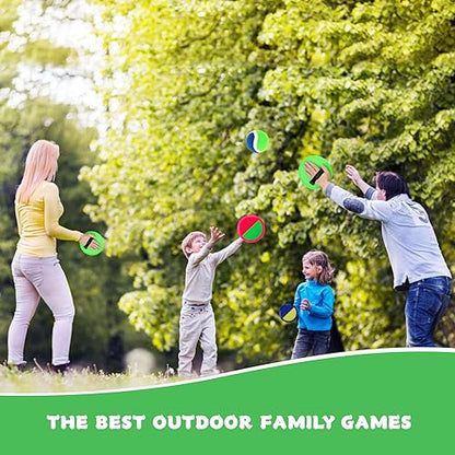 Toss and Catch Ball Game – Outdoor Catch Toy for Kids, 8inch Catch Ball Racket for Adult Backyard Beach Playground Play, 3-12 Years Boys Girls Birthday Gifts - color: Green Bule Pink