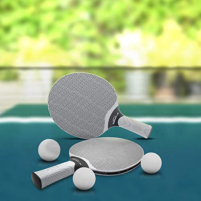 Senston Table Tennis Rackets Set, Professional Table Tennis Racket with 3 Balls, Composite Rubber Ping Pong Paddle Set - color: Gray