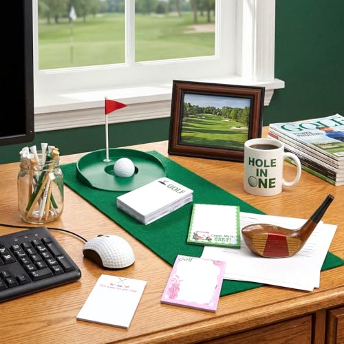 Ctosree 12 Pcs Golf Sticky Notes Pads Golf Gifts for Women Teen Girls Teams Rewards Party Favors Decor Supplies Memo Sticky Notes for Practice Reminders Office to Do Lists, 3.94 x 5.51 in 6 Designs - style: Golf