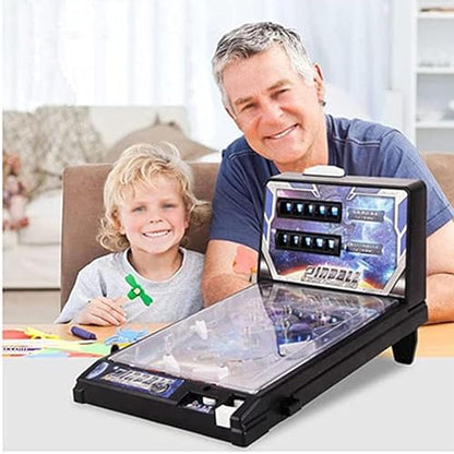 PHATM Electronic Arcade Pinball Machine Classic Pinball Game Machine Preschooler Mini Pinball Toys Tabletop Marble Game Machine with Scorer Lights Sounds