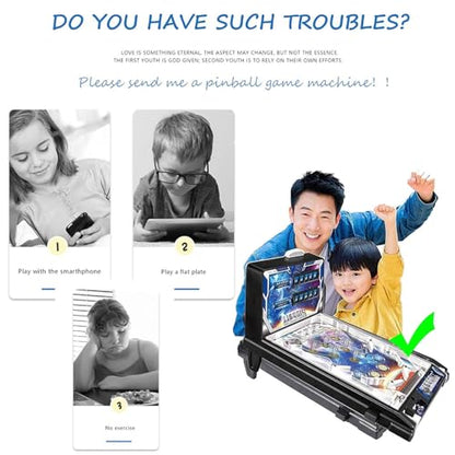 PHATM Electronic Arcade Pinball Machine Classic Pinball Game Machine Preschooler Mini Pinball Toys Tabletop Marble Game Machine with Scorer Lights Sounds
