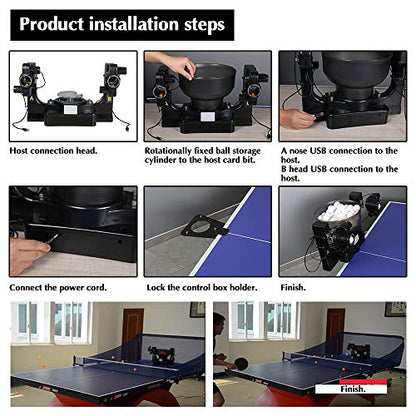 Ping Pong Robot Machine with 36 Different Spin Balls Table Tennis Robots Automatic Ball Machine for Training - color: Dual Head Ping Pong Robot
