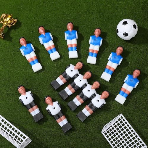 BESPORTBLE 24 Pcs Foosball Table Replacement Players for Standard Rods - Durable ABS Soccer Men Guys Athletes for Foosball Games - Futbolito de Mesa Parts, Gift for Kids Adults, Blue & Black