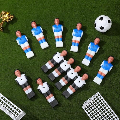 BESPORTBLE 24 Pcs Foosball Table Replacement Players for Standard Rods - Durable ABS Soccer Men Guys Athletes for Foosball Games - Futbolito de Mesa Parts, Gift for Kids Adults, Blue & Black