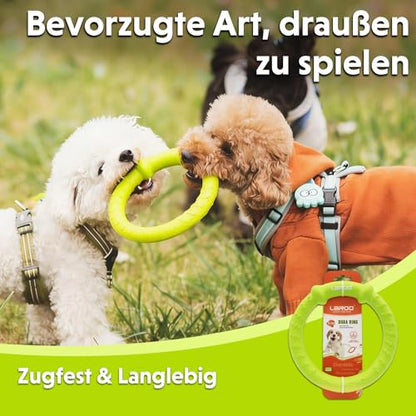 LaRoo Dog Flying Ring Toys, Floating Flying Disc ABS Durable Interactive Chew Toys for Training Outdoor Playing Puppy Medium Large Dogs (Small Green/18cm) - color: Green-S