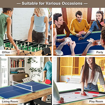 KOTEK 10 in 1 Game Table, Stackable Multi Game Table with Hockey, Pool, Table Tennis, Bowling, Shuffleboard, Foosball & 4 Board Games, Easy Assembly for Home, Club, Family Game Night