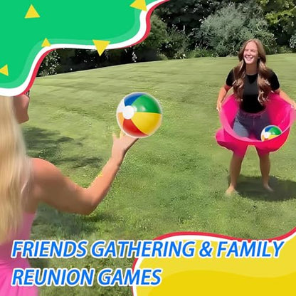 Granny Pants Yard Game, Outdoor Games for Adults, with 10 Inflatable Balls & 2 Air Pumps (Random Colors),The Ultimate Family Reunion Backyard Party Games (Pants: Blue & Yellow)