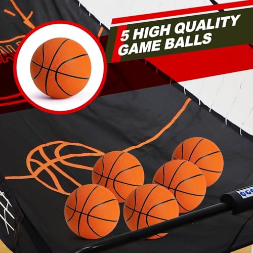 Double Basketball Shooting Machine,Folding Home Basketball Shooting Machine Rack,Basketball Arcade Game,for All Basketball Sports Enthusiasts - color: A