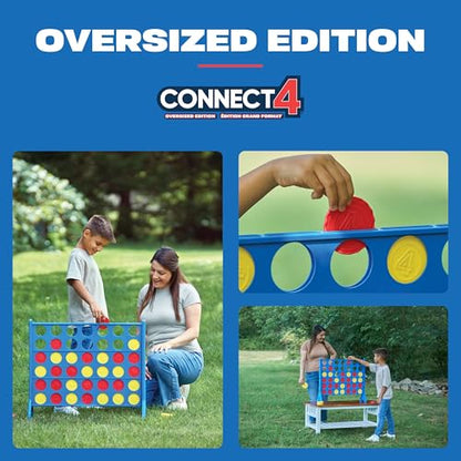 EastPoint Oversized Connect 4 Game - Oversized Edition, Blue, 42-Count Discs - Giant Connect 4 for Lawn & Yard Play - Board Games for Kids & Adults - Quick Slide-Release Reset for Travel & Parties