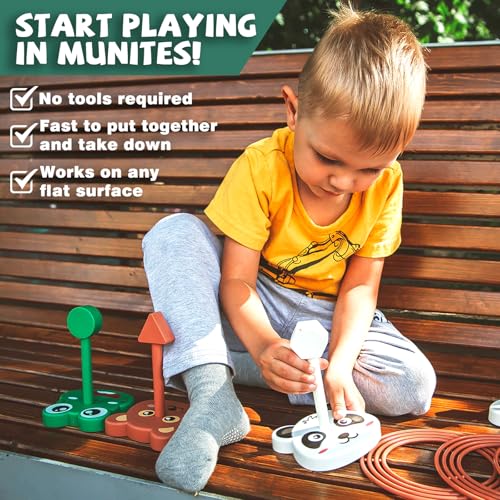 Animal Ring Toss Game Toy Set for Kids, 6 Targets Stands & 36 Rings Combo, Indoor Outdoor Party Yard Family Adults Activity, Holiday Present Birthday Gift for Toddlers Boys Girls Child Ages 3+