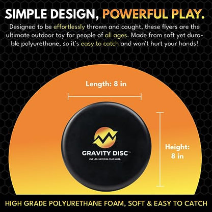 Gravity Disc Foam Fliers – Perfect Alternative for Hard Plastic Frisbees – Amazing Frisbees for Kids and Outdoor Activities - Soft Frisbee Aids in Avoiding Injury Contact