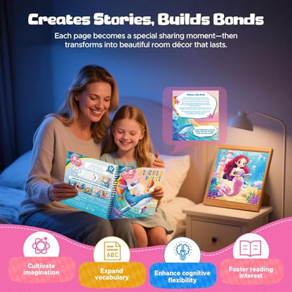 2PCS Paint by Number Sticker Book Travel Activities Essentials for Girls Kids Boys Ages 4-10 Road Trip & Airplane Toys & Long Car Rides, Birthday Present, Preschool Classroom Party Gifts - color: Mermaid,sea Animals