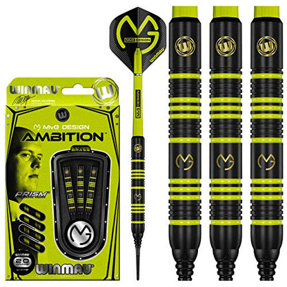 Winmau Darts - Michael Van Gerwen | Mike Maloney | Leonard Gates - Professional Players - Soft Tip Darts - Includes Dart Flights and Shafts - size: 20g