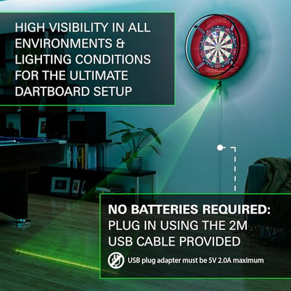 TARGET Darts Dartboard Laser Oche | Darts Laser Oche Line, Dartboards Toe Line Marker for Steel Tip & Soft Tip Dart Board Setups | Wall Mountable & MOD System Compatible | 2M USB Cable Included