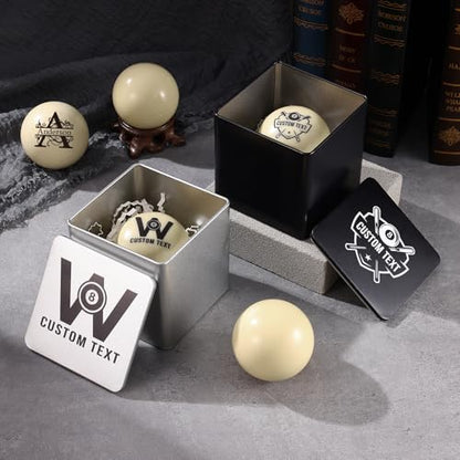 Lam Hub Fong Custom Engraved Name Cue Ball, Billiards Cue Ball – Personalized Pool Ball Pool Table Accessory, Gift for Dad Husband Billiards Player, Father's Day Wedding Birthday