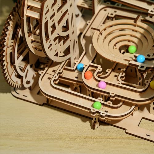 3D Wooden Puzzles Marble Run Set - Space Labyrinth Mechanical Model Kits with Motor, Brainteaser and Puzzle for Christmas/Birthday,Gifts for Adults and Teens to Build Combination - style: Space Labyrinth