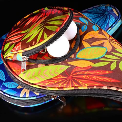 Table Tennis Paddle Bag Paddles Case Cover Waterproof Pong Racket Bat Storage Case Holder with Pong Ball Storage Pocket Organizer
