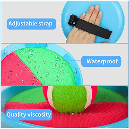 Toss and Catch Ball Game Toys for Kids Ages 4-8, Catch Paddle Toss-Upgraded Version Ball Sports Games for Boys Girls Christmas Birthday Gifts - color: Blue-4 Paddles