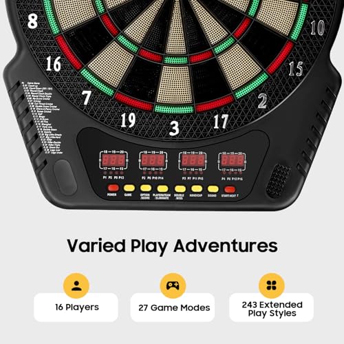 Electronic Dart Board, Soft Tip Dartboard Set, Digital Electric Dart Boards, Innovative Darts Machine with LED Display Score 6 Darts