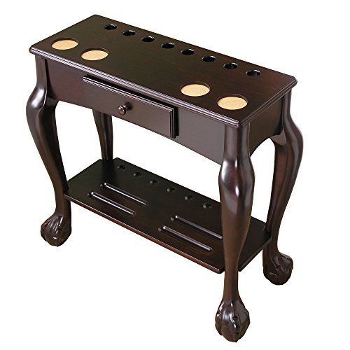 Billiard Cue and Ball rack with Drawer - color: Mahogany