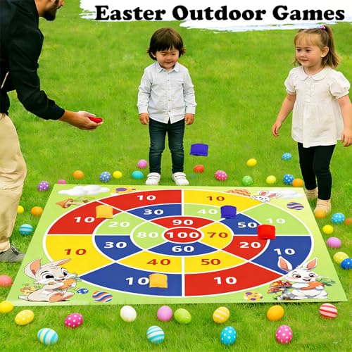 Giant Bean Bag Toss Outdoor Games for Kids Adults,4.5x4.5FT Large Outside Lawn Camping Field Day Giant Yard 4th of July Games for Kids Family, Backyard Carnival Outdoor Fun Fourth of July Game