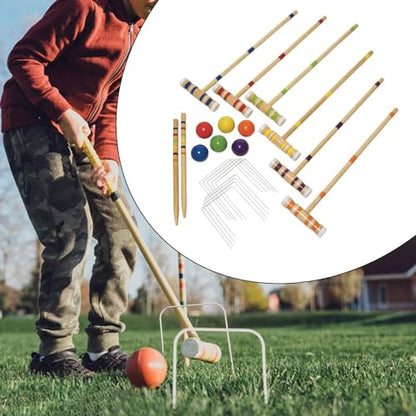 Croquet Set for 6 Players Lawn Croquet Game Set, Premium, Six Player Croquet Set